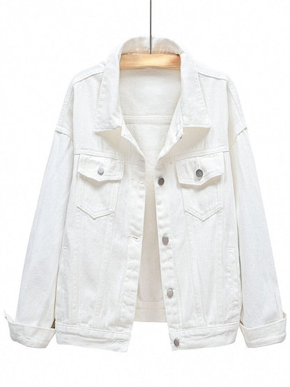 xakxx Denim Jacket Women New Short Loose Casual Coat Spring and Autumn Pink Cowboy Coat  Jacket Women  Korean Coats Women  Jackets