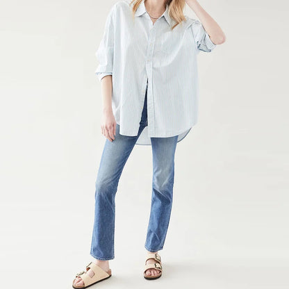 xakxx xakxx Spring New High Waist Women's Washed Skinny Jeans Straight Vintage Casual Denim Trousers Streetwear