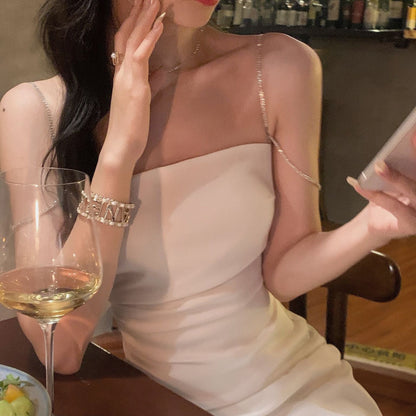 xakxx Black Fridy Elegant Summer Spaghetti Strap Midi  Dress Women Prom Evening Bodycon Party Birthday Club Fashion Clothing