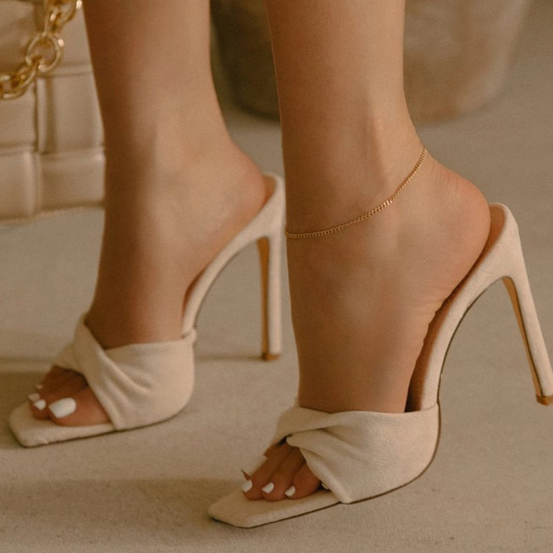 xakxx Sandals Fashion Women Peep Toe Shoes Woman Breathable Sandals Ladies Beach High-Heeled Party Female Footwear Zapatillas Mujer