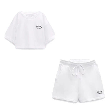 xakxx xakxx - New women's clothing temperament fashion casual sexy Ruili sweet front text embroidery printing short version T-shirt shorts