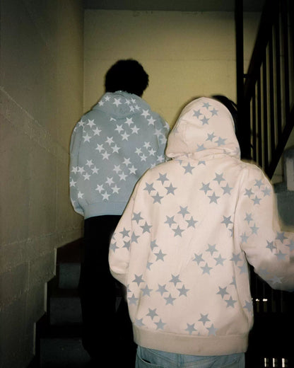 xakxx Vintage Star Pattern Hoodie Women Men Fairy Grunge Long Sleeve Zipper Jacket Harajuku Oversize Sweatshirt Streetwear Y2K Clothes