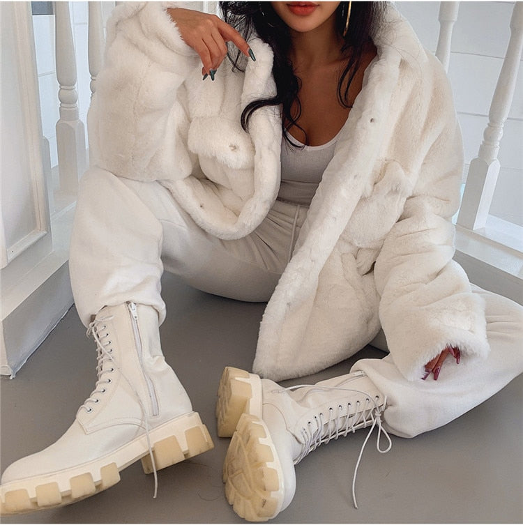 xakxx Women Pullover Hoodies Sweatshirts Suit Winter Spring Solid Casual Tracksuit Fleece 2 Pieces Set Sweatpants Quality Outfits