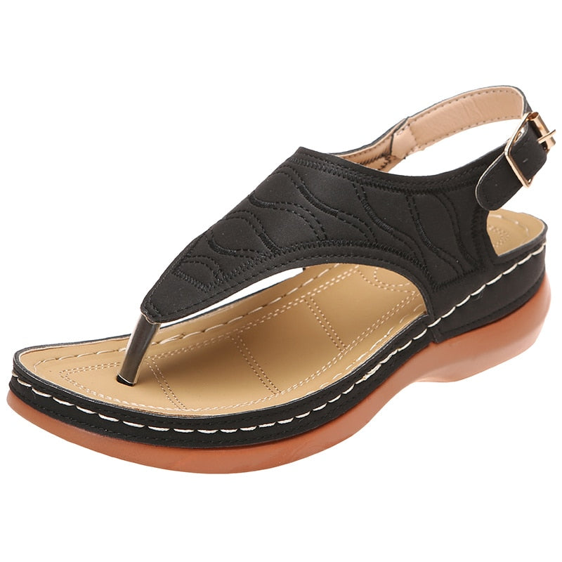 xakxx Back to school Clip Toe Wedges Sandals For Women Summer Rome Platform Sandalias Woman Non Slip Beach Shoes Mujer Plus Size 35-44