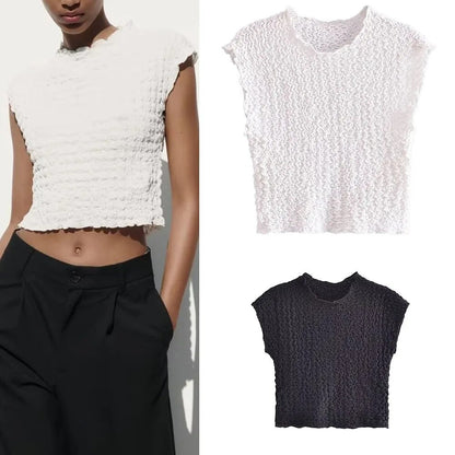 xakxx xakxx - New women's clothing  temperament fashion casual Ruili stand collar sleeveless texture top embossed texture effect fabric
