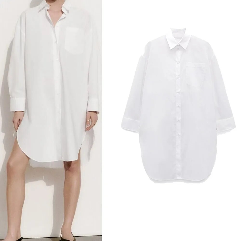 xakxx xakxx - New women's temperament fashion casual Ruili sweet elegant white loose casual lapel long-sleeved shirt
