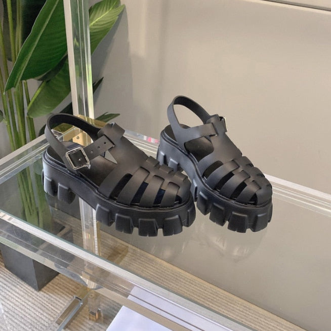xakxx  Brand Design Women Sandals Platform Ladies Shoes Women Buckle Strap Summer Fashion Designer Female Sandals Sandalias Mujer