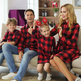 xakxx spring Mom Mum Baby Mommy and Me Xmas Clothes Plaid  Family Matching Outfits Mother Daughter Dresses Father Son Shirts
