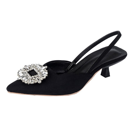 Plus Size African Party Shoe Set Sexy Heels Shallow Pointed Pumps Sandals Ladies Slip on Crossdressers Zapatos Para Mujer Shoes