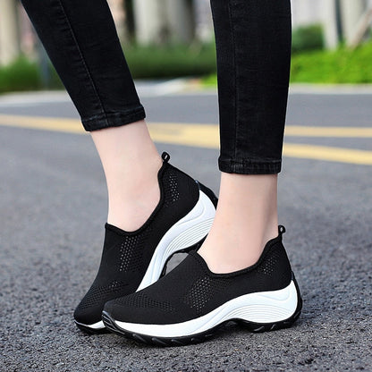 xakxx Women Sneakers New Hollow-Out Breathable Sport Slimming Shoes Female Platform Sneakers Footwear Outdoor All-Match Walking Shoes