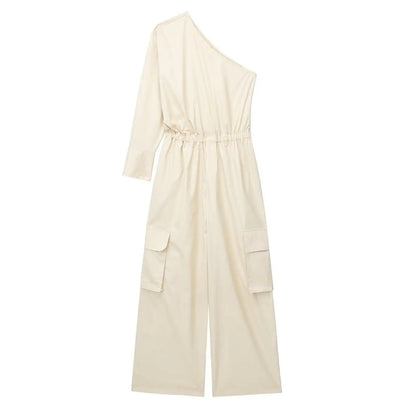 xakxx xakxx - New Women's Clothing  Temperament Fashionable Casual Slim Ruili Tooling Style Asymmetrical Long Jumpsuit