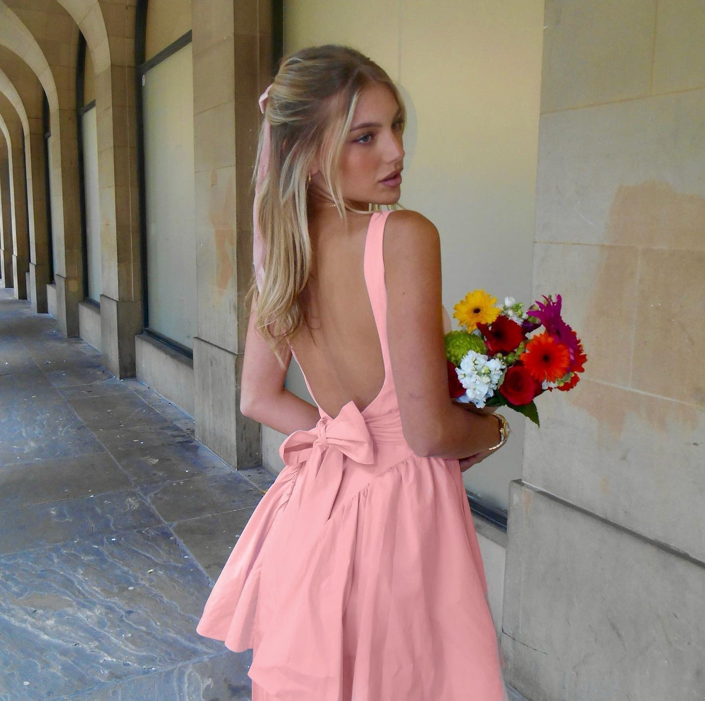 xakxx Summer Mini Backless A Line Dress Sexy White Big Bow Cotton Dress Casual Women Birthday Holiday Dress New Arrivals