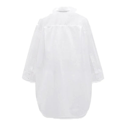 xakxx xakxx - New women's temperament fashion casual Ruili sweet elegant white loose casual lapel long-sleeved shirt