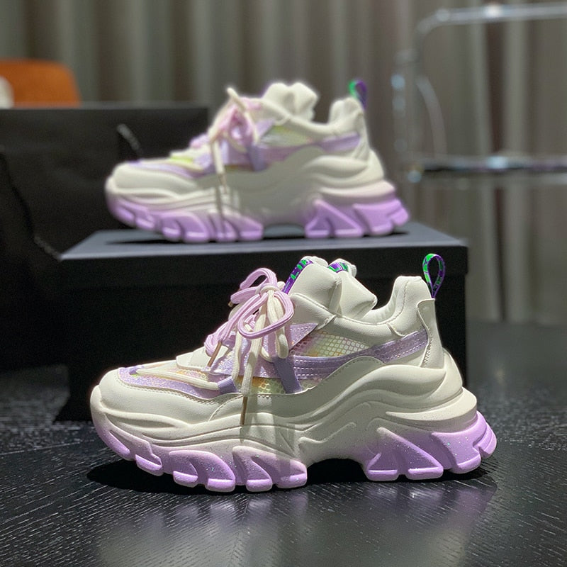 xakxx Autumn Women Chunky Sneakers New Design Colorful Woman Shoes Thick Sole Fashion Girls Platform Sneakers Ladies Sport Shoes