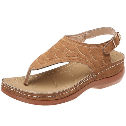 xakxx Back to school Clip Toe Wedges Sandals For Women Summer Rome Platform Sandalias Woman Non Slip Beach Shoes Mujer Plus Size 35-44