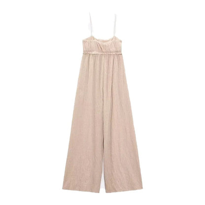 xakxx xakxx- Summer new women's clothing temperament casual high waist slim suspenders wide-leg jumpsuit women