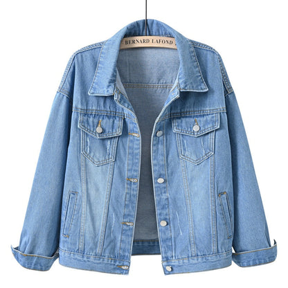 xakxx Denim Jacket Women New Short Loose Casual Coat Spring and Autumn Pink Cowboy Coat  Jacket Women  Korean Coats Women  Jackets