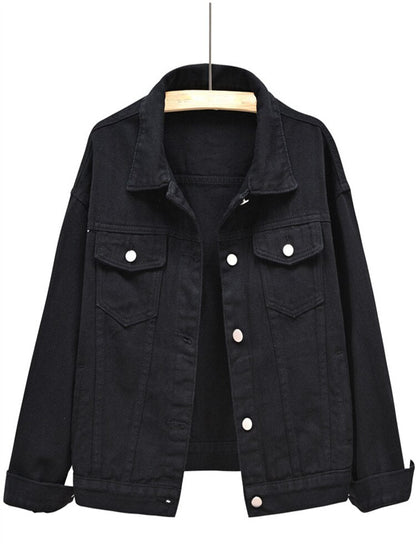 xakxx Denim Jacket Women New Short Loose Casual Coat Spring and Autumn Pink Cowboy Coat  Jacket Women  Korean Coats Women  Jackets