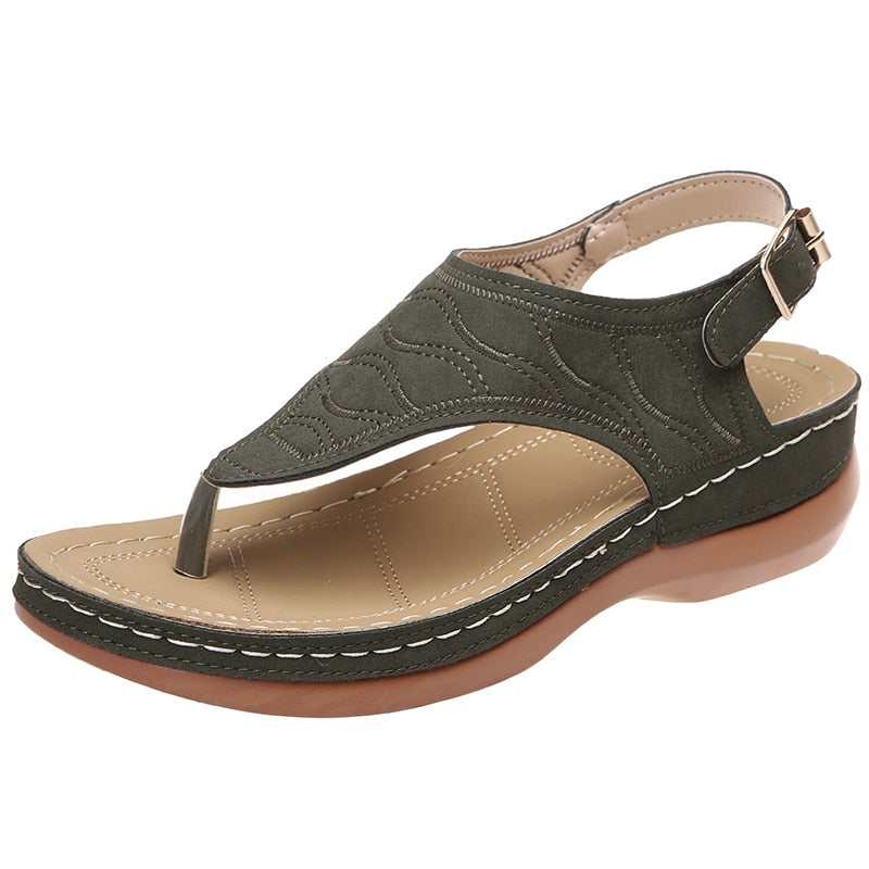 xakxx Back to school Clip Toe Wedges Sandals For Women Summer Rome Platform Sandalias Woman Non Slip Beach Shoes Mujer Plus Size 35-44