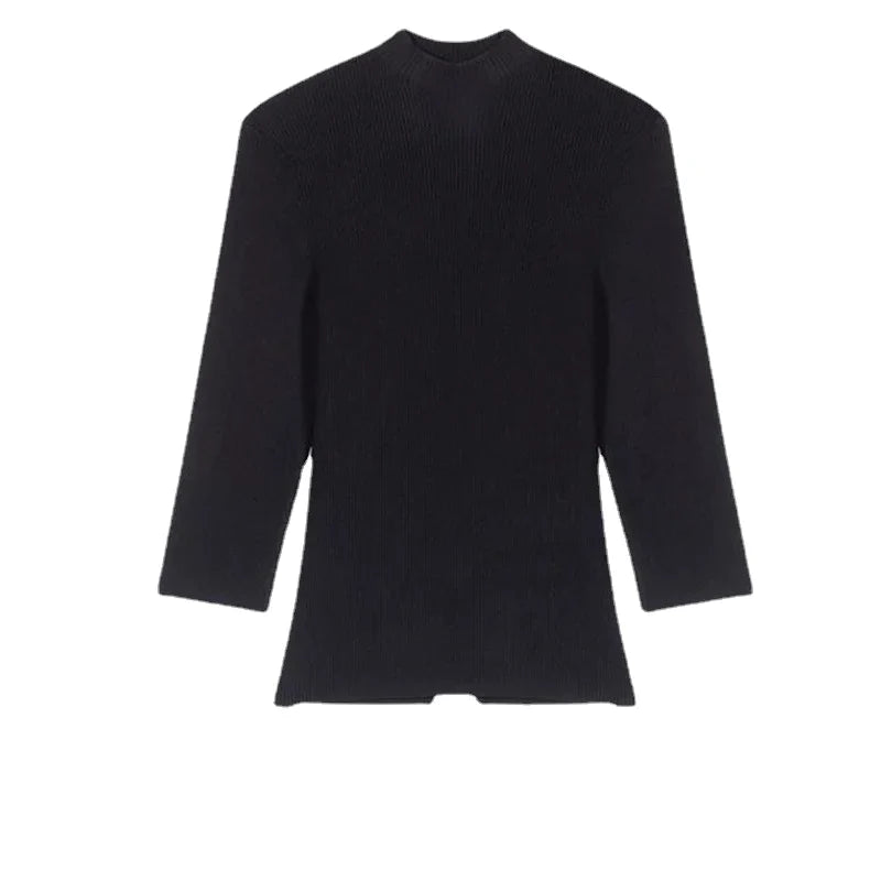 xakxx xakxx Matching Backless Design Five-part Short Sleeve Knit Sweater Women's Pullovers  Female Clothing