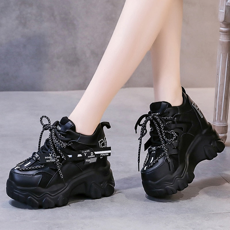 xakxx Back to school Breathable Chunky Sneakers Women Fashion Height Increase Platform Vulcanize Shoes Woman Thick Bottom Sports Shoes
