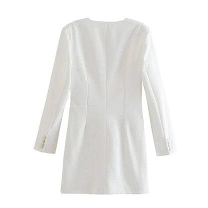 xakxx - New Women's  Temperament Fashion Sweet Multi Color Button Pleated Slim Fit Long Sleeve Dress Group