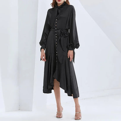 xakxx  New Summer In Matching Party Lantern Sleeve Female Elegant Evening Long Dress Cheap with Free Shipping Formal Occasion