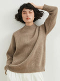 xakxx xakxx-Autumn and winter new 100% pure cashmere sweater women's semi-high neck thick warm sweater wool bottoming shirt.