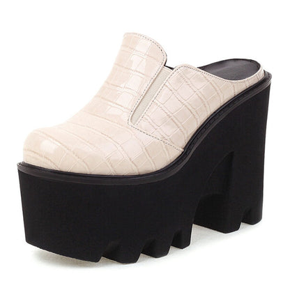 xakxx Halloween New Brand Big Size 44 Confy Walking Punk Pumps Fashion Wedges High Heels Platform Casual Woman Shoes