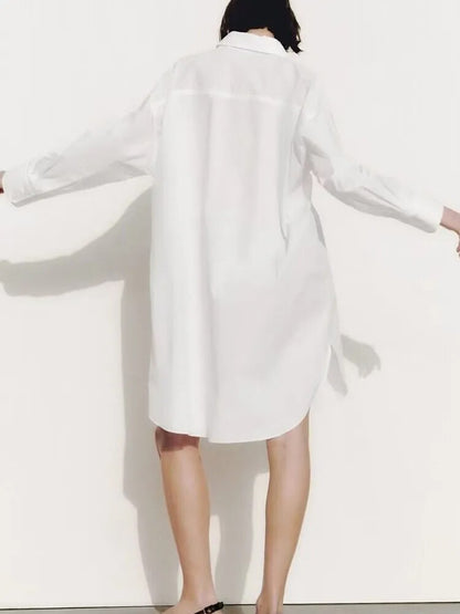 xakxx xakxx - New women's temperament fashion casual Ruili sweet elegant white loose casual lapel long-sleeved shirt