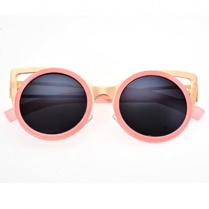 xakxx Lady Women's Retro Charming Round Lens Hollow Out Full Frame Sunglasses