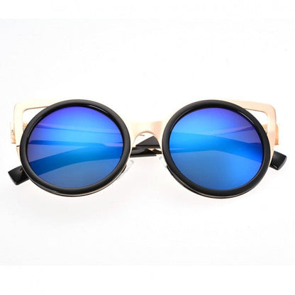xakxx Lady Women's Retro Charming Round Lens Hollow Out Full Frame Sunglasses