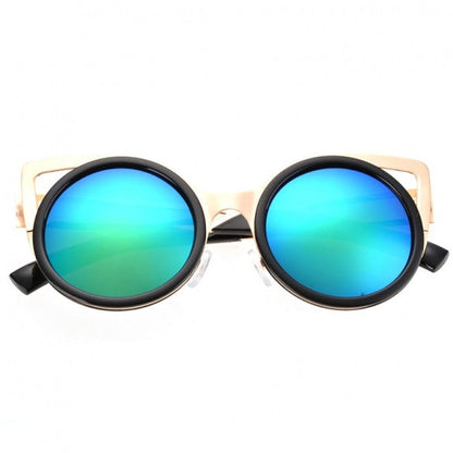 xakxx Lady Women's Retro Charming Round Lens Hollow Out Full Frame Sunglasses