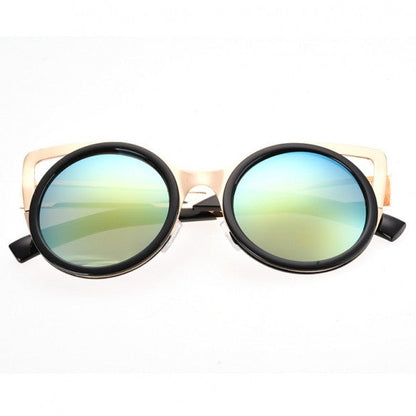 xakxx Lady Women's Retro Charming Round Lens Hollow Out Full Frame Sunglasses