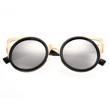 xakxx Lady Women's Retro Charming Round Lens Hollow Out Full Frame Sunglasses