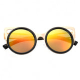 xakxx Lady Women's Retro Charming Round Lens Hollow Out Full Frame Sunglasses