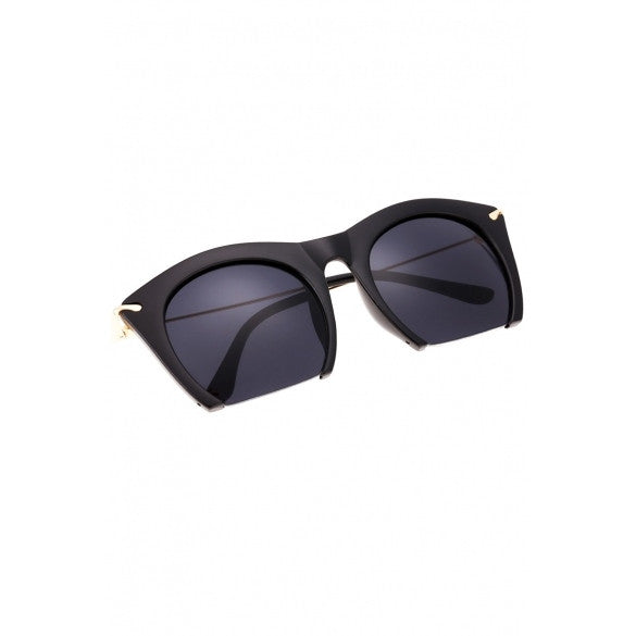 xakxx Korean Unisex Retro Large Half-frame Sunglasses