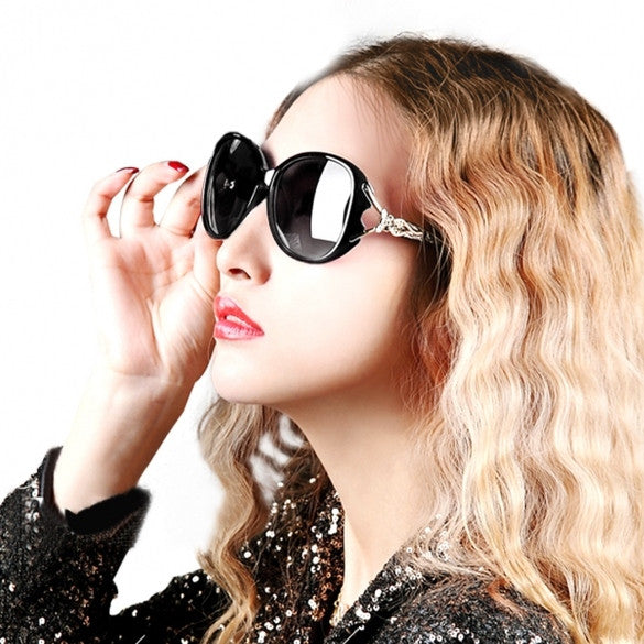 xakxx Unisex Oversize Lens Plastic Frame Gold Trim Temple Sunglasses