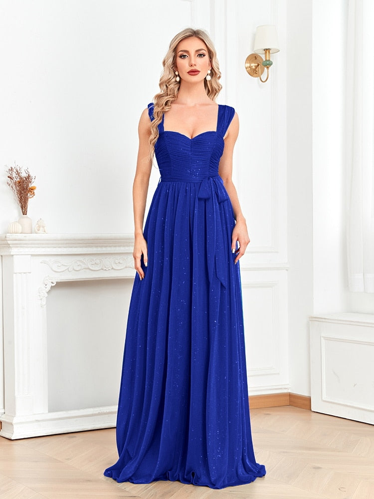 xakxx Blue Shining Long Evening Dress  Luxury Sexy Slit Formal Prom Women Elegant Party Gowns Chic Maxi Dresses