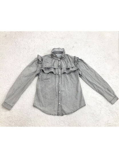 xakxx Women Tops Denim Jacket  New Cardigan Long Sleeve Casual Straight Blue Loose Women Autumn Fashion Streetwear Clothes Blouses