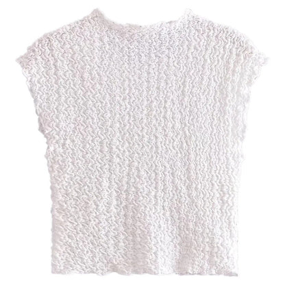 xakxx xakxx - New women's clothing  temperament fashion casual Ruili stand collar sleeveless texture top embossed texture effect fabric