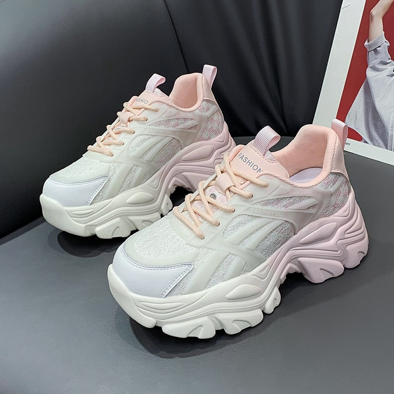 xakxx Autumn Women Chunky Sneakers New Design Colorful Woman Shoes Thick Sole Fashion Girls Platform Sneakers Ladies Sport Shoes