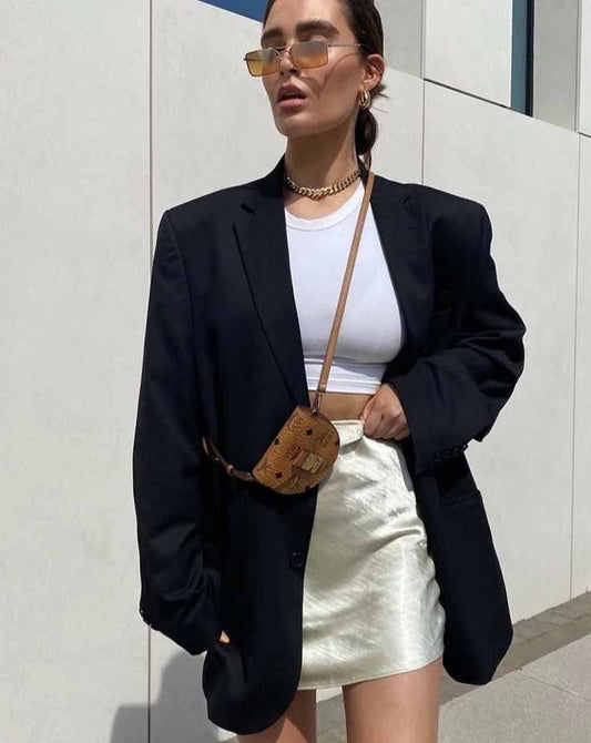 xakxx Vintage Loose Suit Outerwear Women Suit Jacket Spring Autumn Female Jackets Elegant Chic Single-Button Femme Blazer Coat