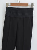 xakxx xakxx- New Women's Style Fashion Versatile High Waist Tight Slim Wide Waist Casual Bottom Pants