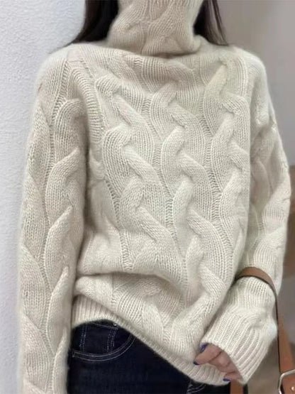 xakxx xakxx-100 pure cashmere sweater women's winter high-necked European goods loose thickened twist bottoming sweater
