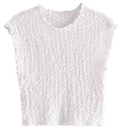 xakxx xakxx - New women's clothing  temperament fashion casual Ruili stand collar sleeveless texture top embossed texture effect fabric