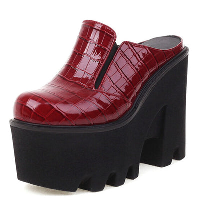 xakxx Halloween New Brand Big Size 44 Confy Walking Punk Pumps Fashion Wedges High Heels Platform Casual Woman Shoes