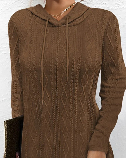 xakxx xakxx- Casual Hooded Dress Women Pullover Long Sleeve Loose Fitting Mini Dresses Female Autumn WInter Sweatshirt Dress