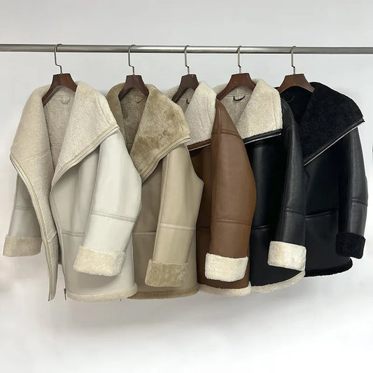 xakxx Winter Warm Patchwork Fur Coat Coat Women's Jacket Cheap Female's Clothing