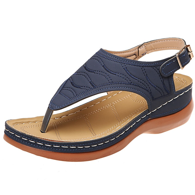 xakxx Back to school Clip Toe Wedges Sandals For Women Summer Rome Platform Sandalias Woman Non Slip Beach Shoes Mujer Plus Size 35-44
